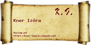 Kner Izóra névjegykártya
